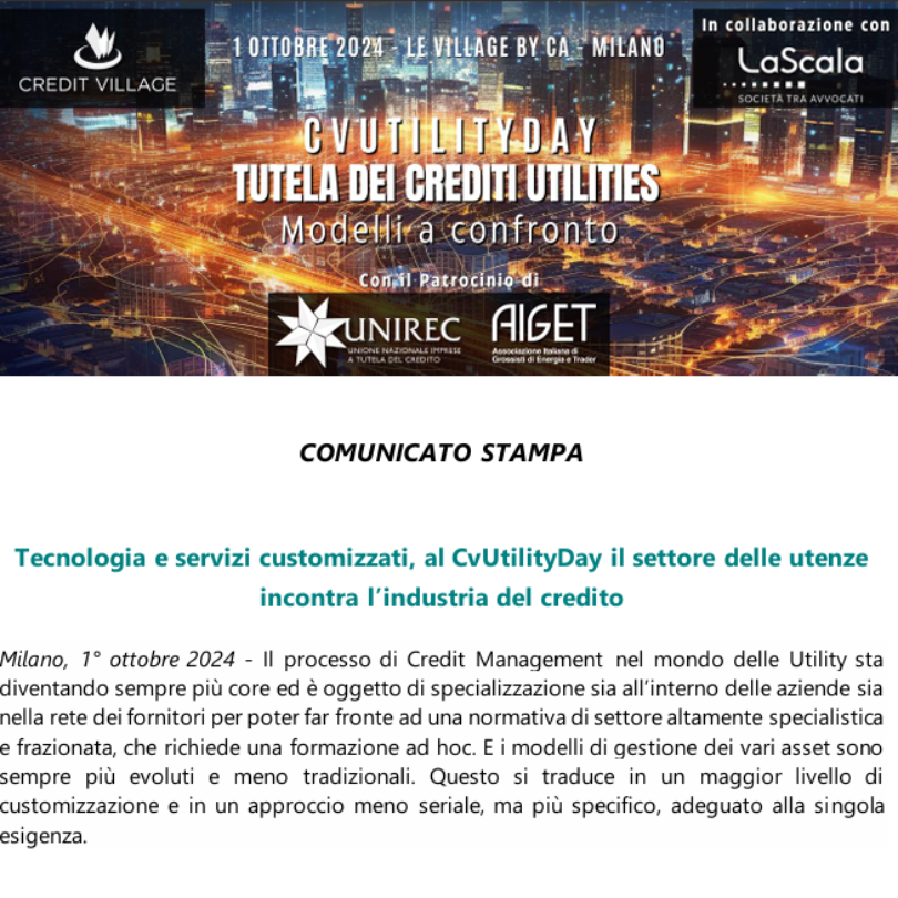 Tecnologia e servizi customizzati, al CvUtilityDay il settore delle utenze  incontra l’industria del credito